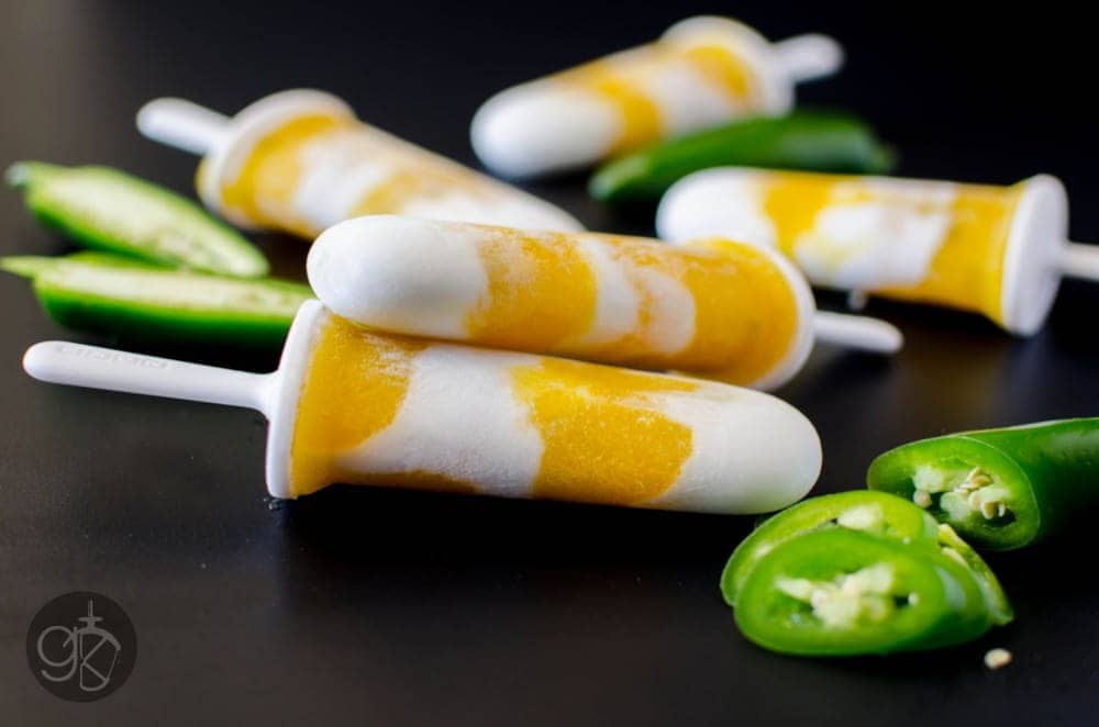 Mango Jalapeno and Coconut Popsicles - 25 Delicious Frosty Summer Desserts Round up 