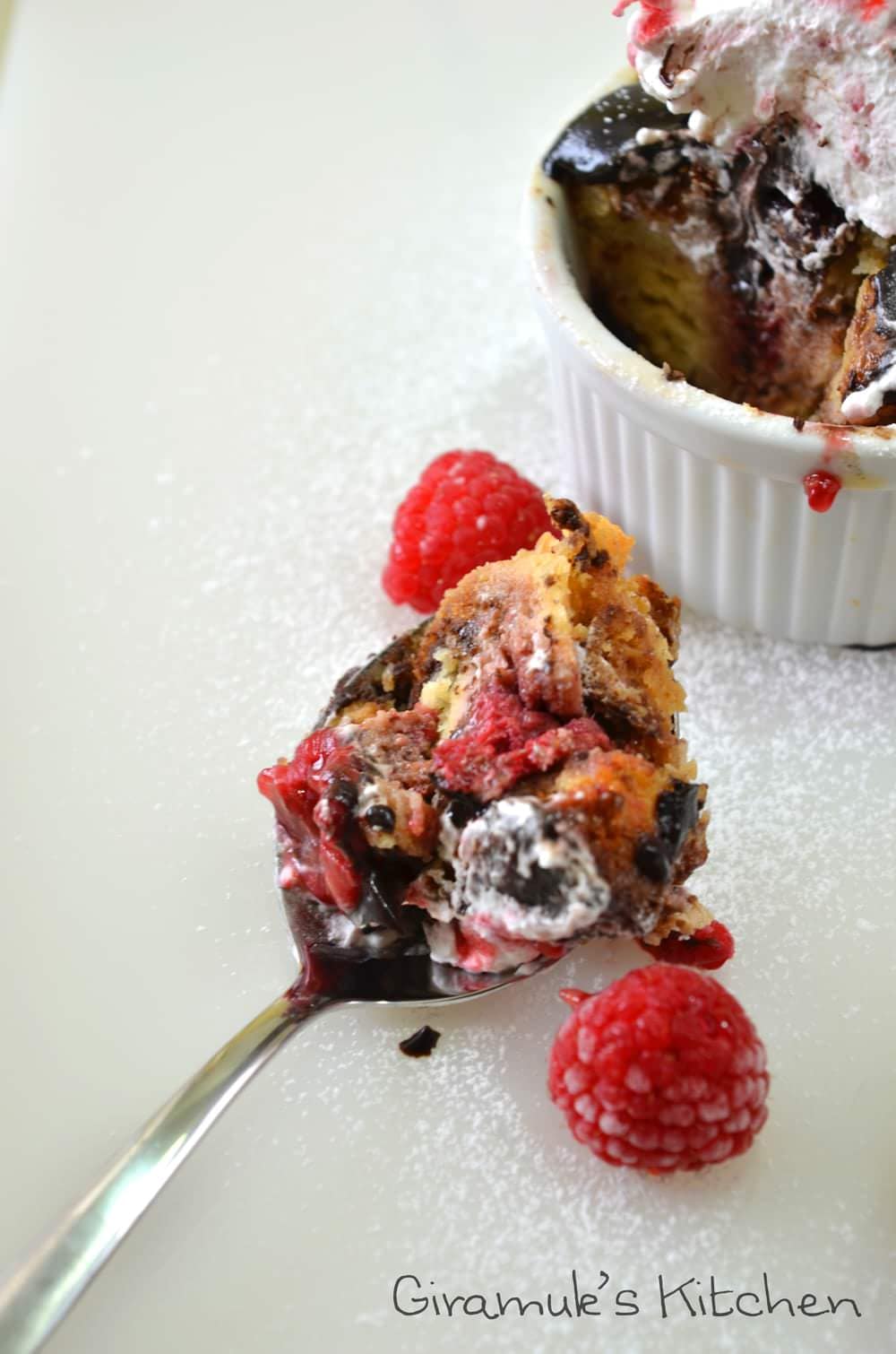 Chocolate Raspberry Bread Pudding