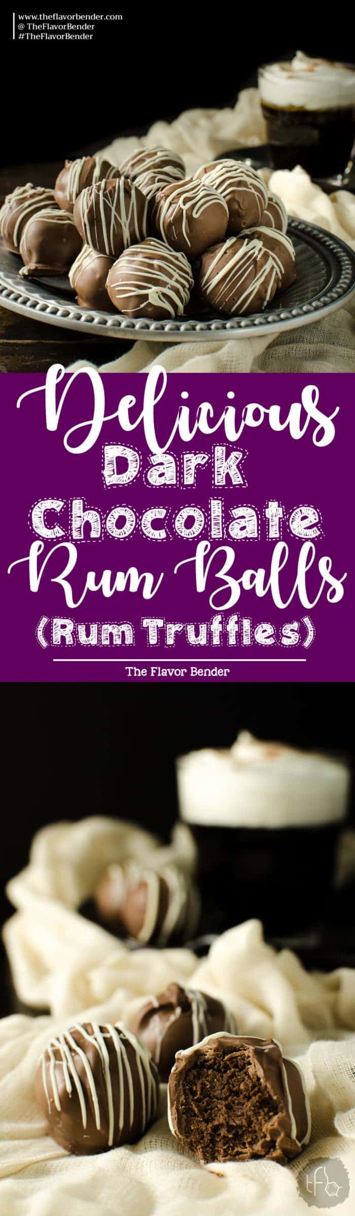 Deliciously Intense Dark Chocolate Rum Balls - Super boozy, dark chocolate truffle like Rum Balls made with digestive cookies or graham crackers and a whole lot of Rum! These are Dairy free friendly (and vegan friendly) and an excellent and easy edible gift choice! There's a reason why these are so popular!