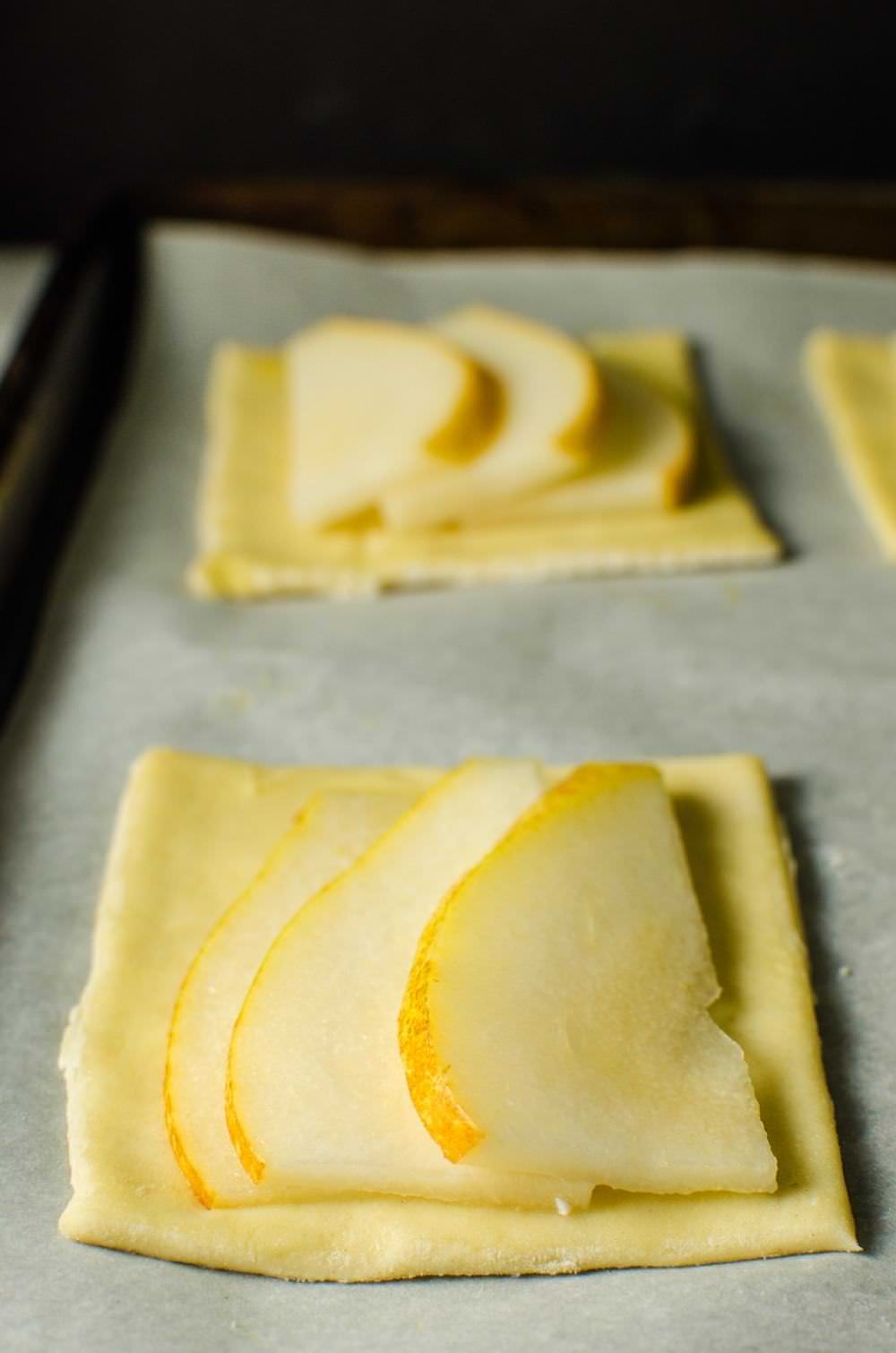 Pear  Prosciutto  Goat Cheese and Honey Tarts - 58