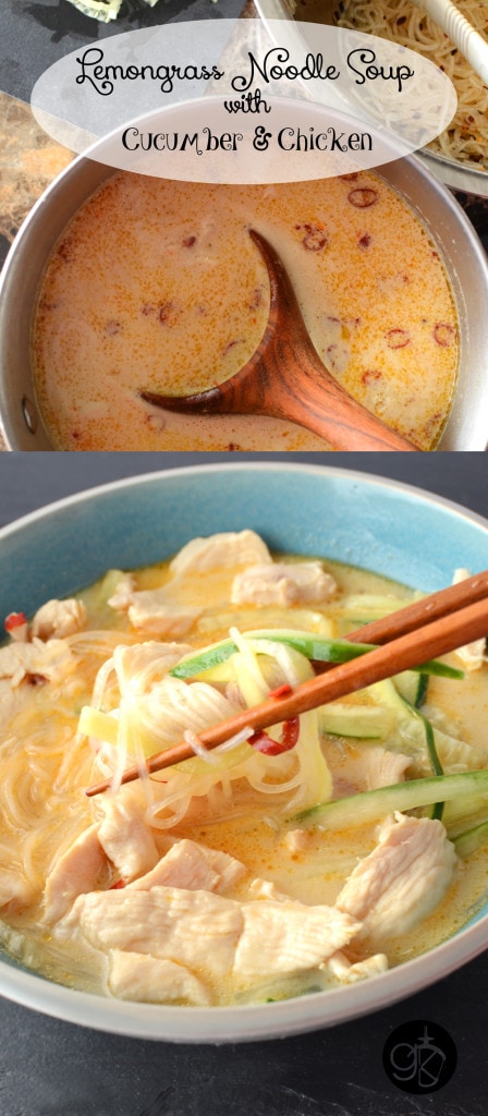 Lemongrass Noodle Soup with Cucumber & Chicken