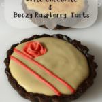 Caramelized White Chocolate tarts with boozy Raspberry filling