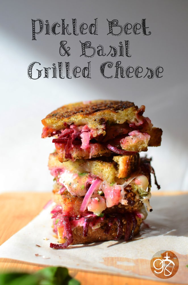 Pickled Beet and Basil Grilled Cheese Sandwich