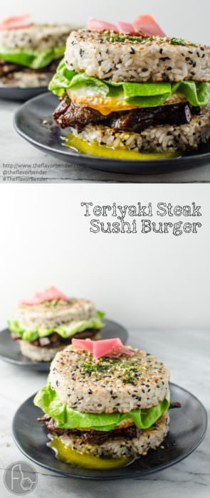 teriyaki steak sushi burger