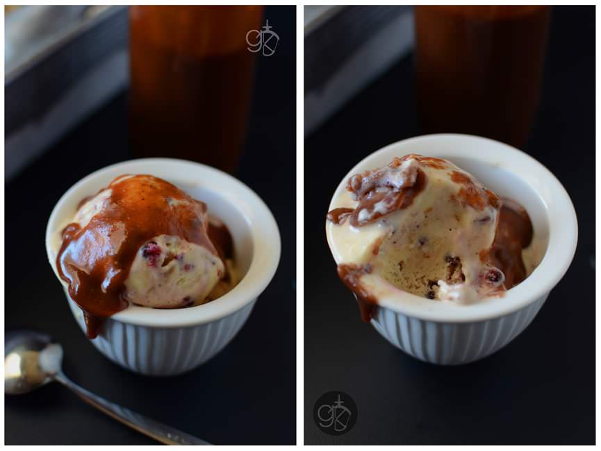 Buttermilk Pancake Ice Cream with Blackberry chips