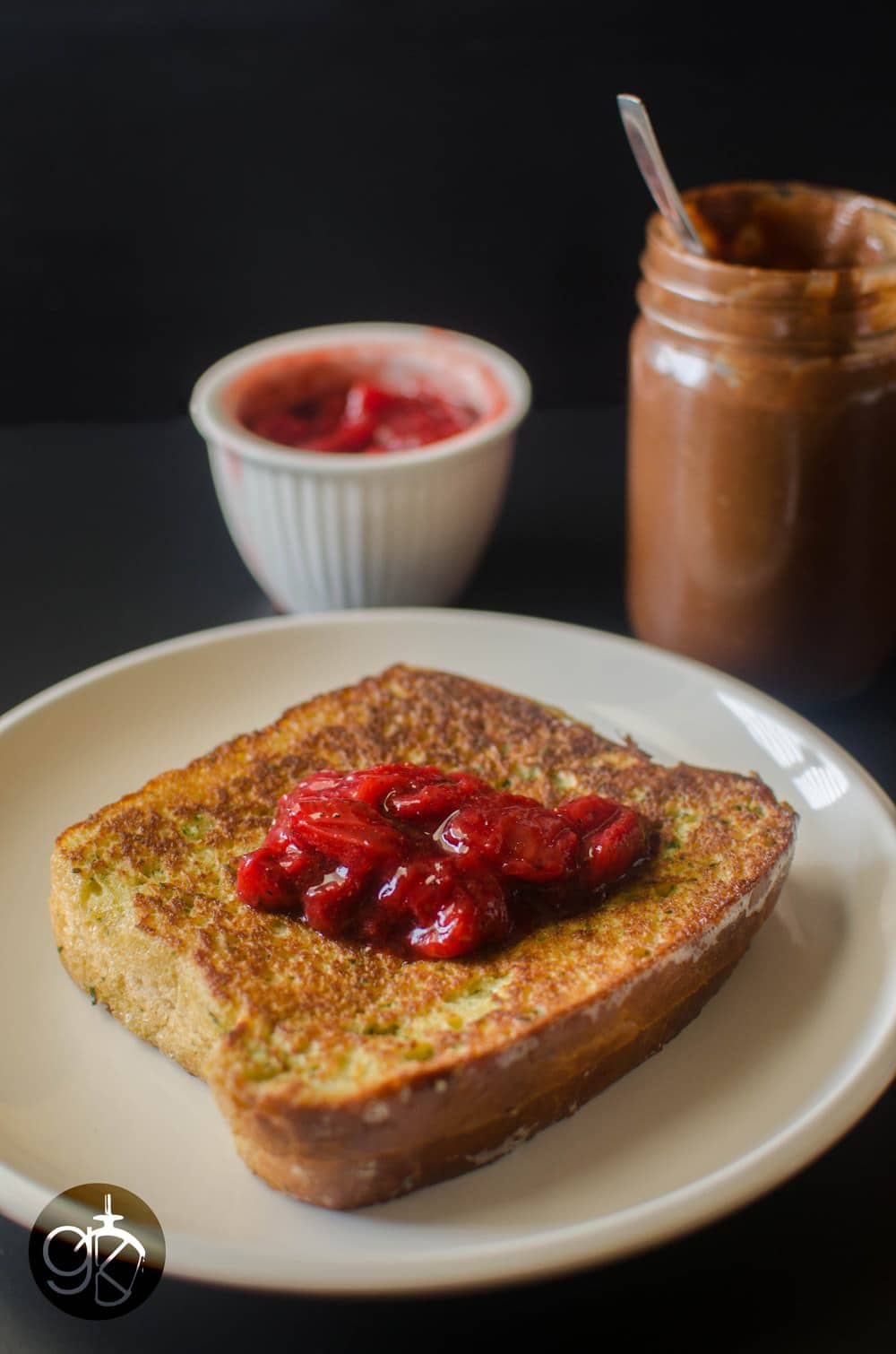 Dairy Free Basil and Nutella French Toast with Strawberry Black Pepper Compote