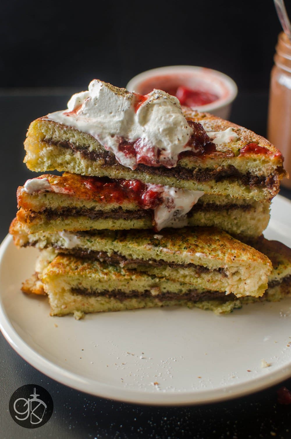 Dairy Free Basil and Nutella French Toast with Strawberry Black Pepper Compote