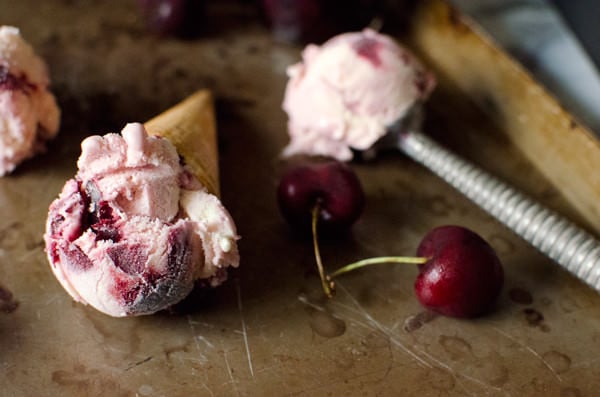 25 Delicious Frosty Summer Desserts Round up - Black Cherry Buttermilk Ice Cream