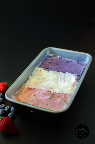 How to make Easy Frozen Yoghurt with Fruit Flavours - Get the swirled effect for your frozen yoghurt with natural Fruit Puree - Strawberry Frozen Yoghurt, Blueberry Frozen Yoghurt and Lemon Frozen Yoghurt