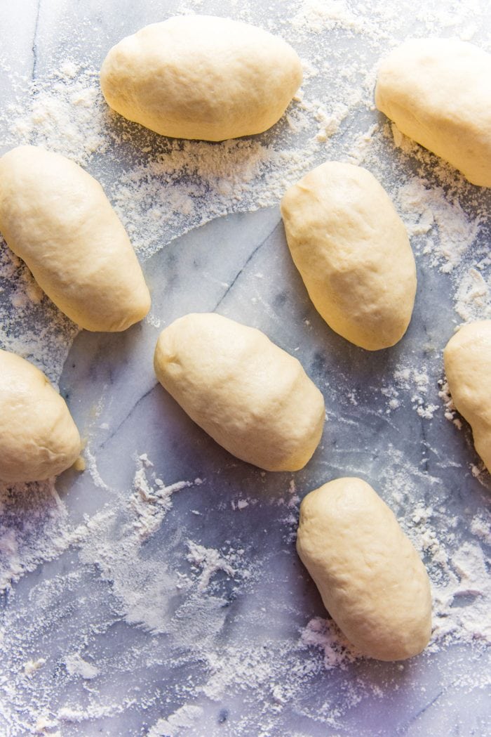 Easy Homemade Hot Dog Buns - Cut the dough into 12 equal portions. 