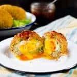 Cheesy Potato & Bacon Scotch Eggs. Extra special Breakfast Scotch eggs with Cheese, Potato, Bacon! Perfect Brunch or Breakfast Eggs.