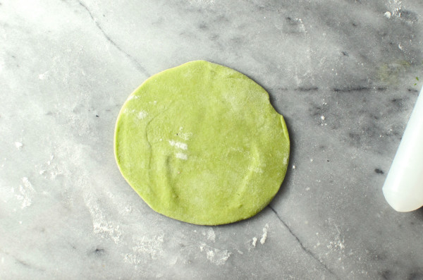 Green Dumpling dough or Potsticker dough made with Spinach puree! Perfect for pan-fried potstickers or steamed dumplings!