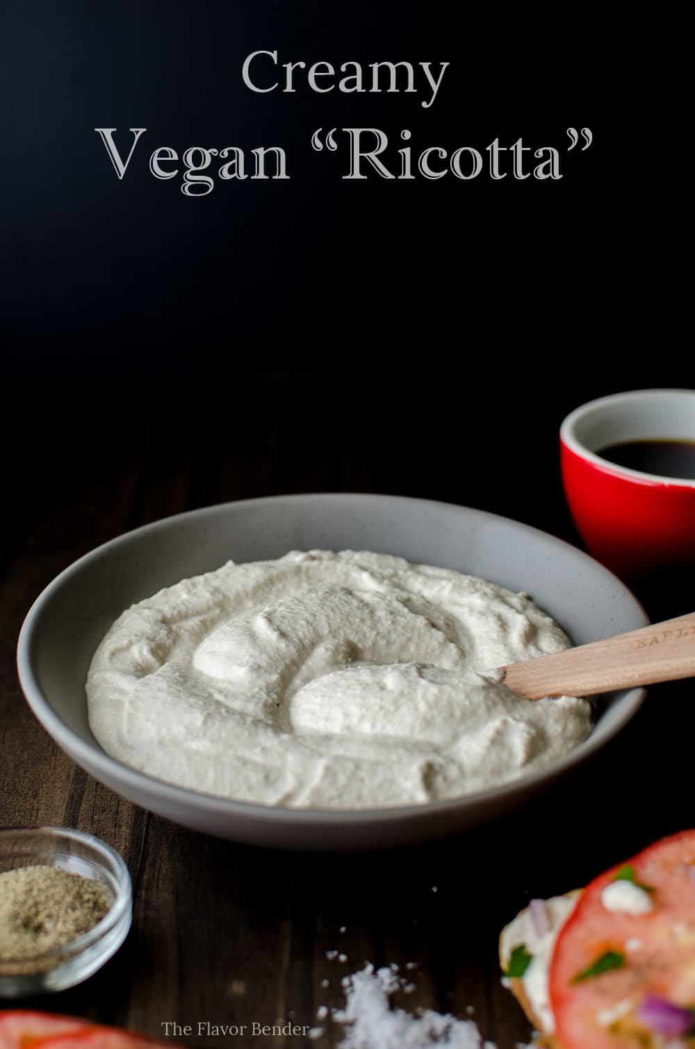 Creamy Vegan Ricotta - Made with Cashews and Tofu, this is the ricotta substitute you can use for pasta dishes, sweet dishes and even just spread on your toast for beakfast! Whether you like soft or firm ricotta, this can easily be put together in minutes and you would think this is the real deal! 