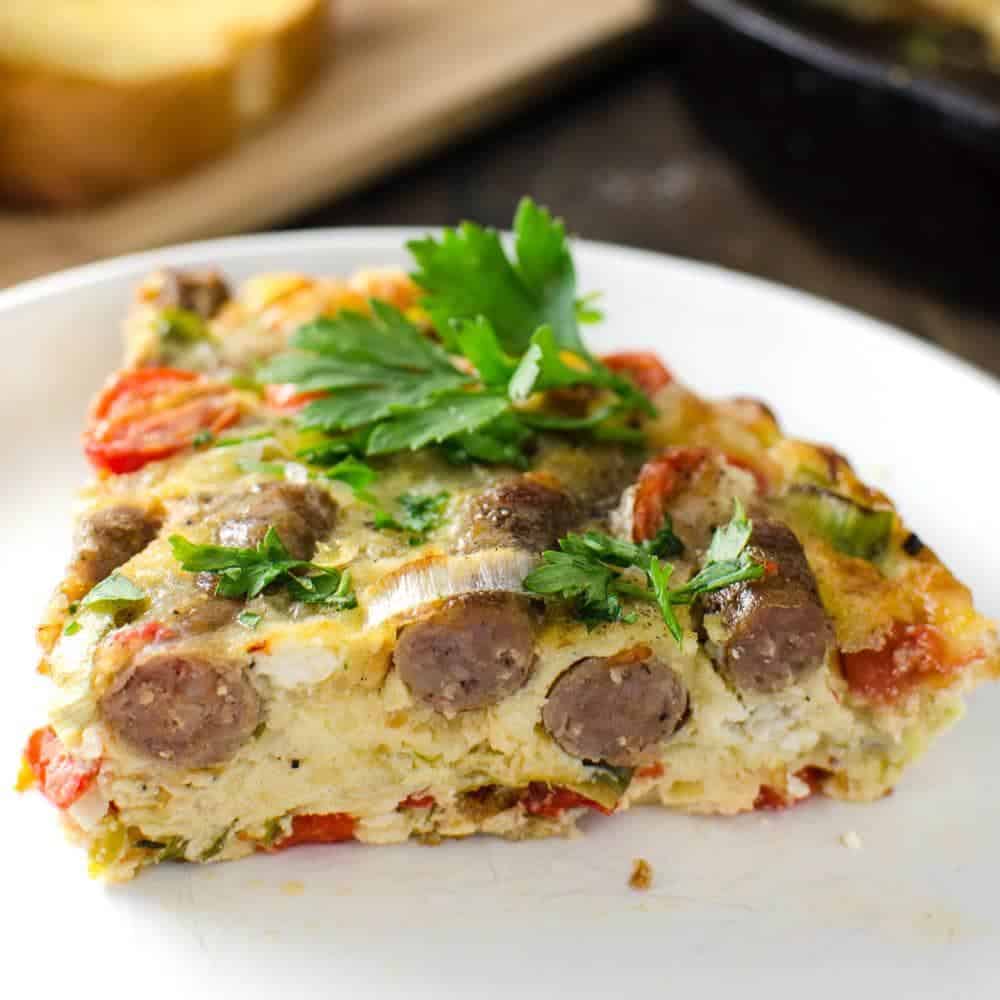 Sausage Frittata with Persimmon Salsa