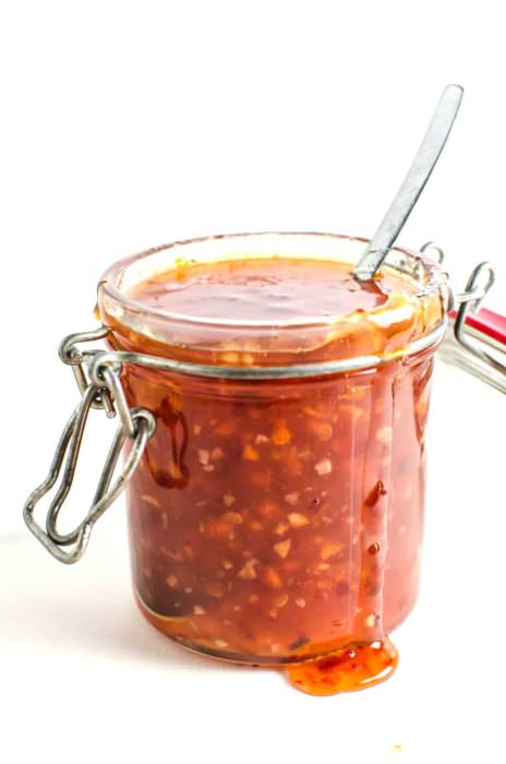 Spicy Sweet Chilli Sauce Easy to make, absolutely delicious, with an extra kick of spice this is the BEST Sweet chilli sauce you will EVER have!