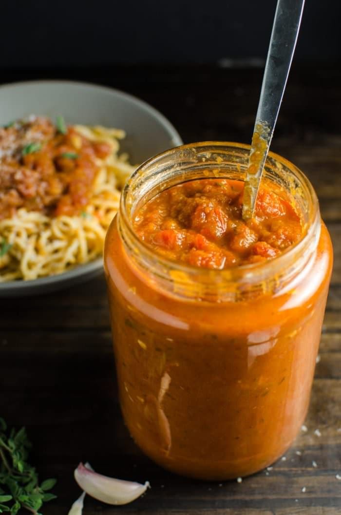 Marinara Sauce with Hidden Vegetables - This Marinara Sauce can be used as Pasta Sauce, Base for Bolognese, Dipping Sauce OR Pizza Sauce! So Versatile and packed with flavor and HEAPS of nutrition!