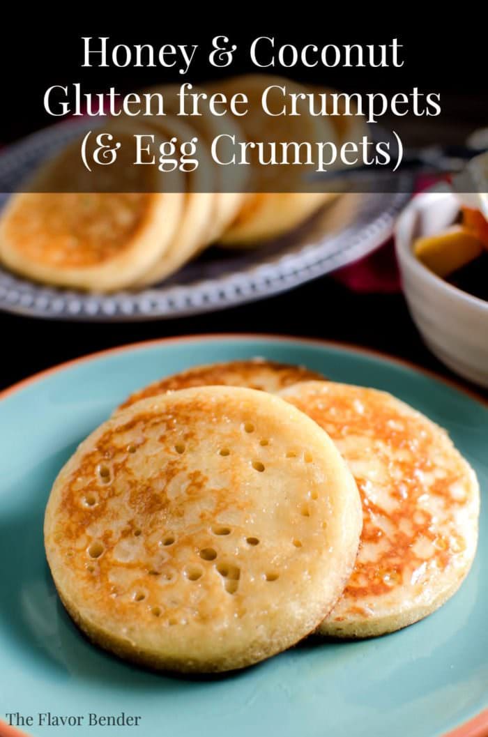 Crumpets with Honey and Coconut - These are the BEST gluten free or ANY kind of crumpet you'll ever eat! Reminiscent of a Sri Lankan Hopper, but far easier to make. Even better with an Egg cooked IN IT! - CLICK TO GET THE RECIPE or RE PIN TO SAVE #DominoSugarGranules