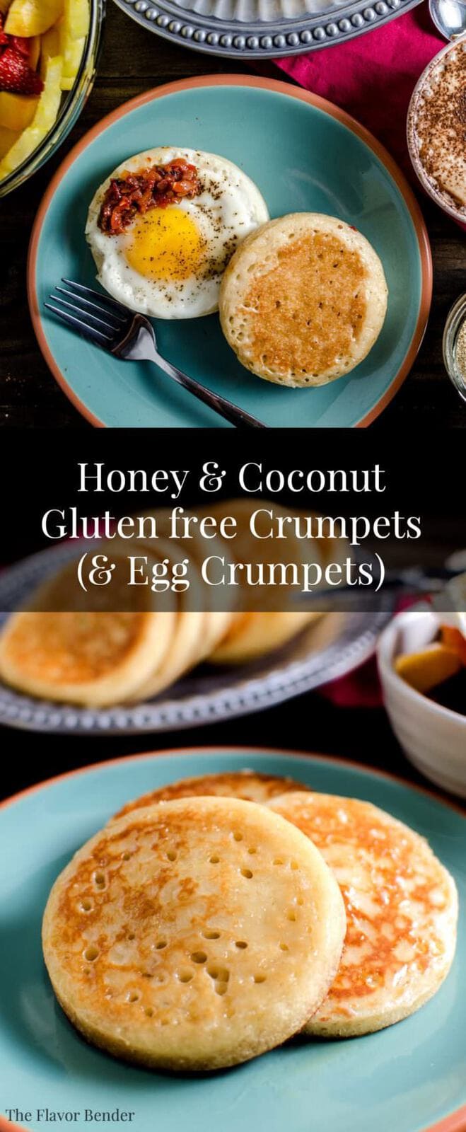 Crumpets with Honey and Coconut - These are the BEST gluten free or ANY kind of crumpet you'll ever eat! Reminiscent of a Sri Lankan Hopper, but far easier to make. Even better with an Egg cooked IN IT! #DominoSugarGranules - CLICK TO GET THE RECIPE or RE PIN TO SAVE!