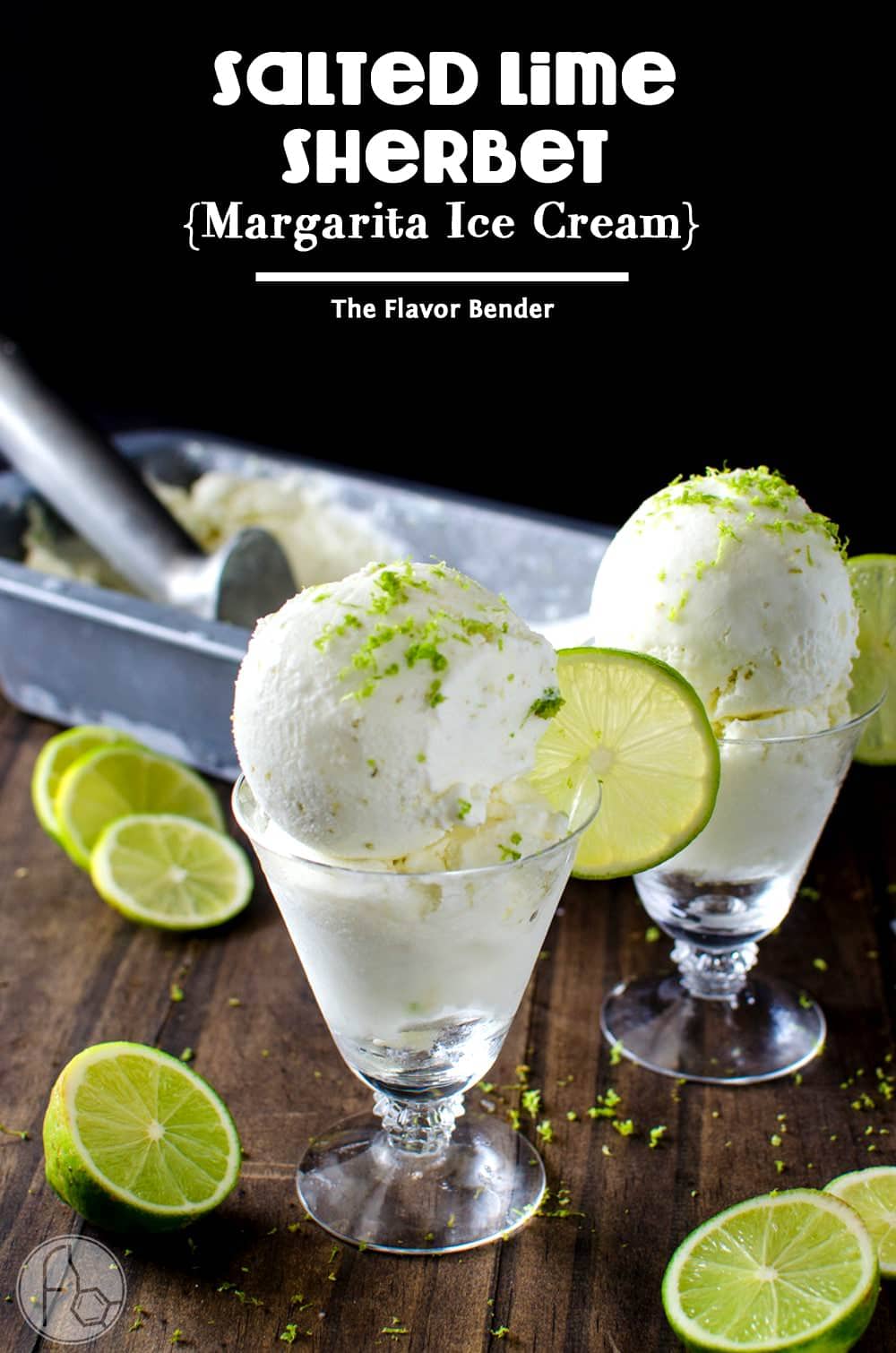 Salted Lime Sherbet - Margarita Ice Cream for the whole family (no alcohol)! So creamy, lightly salted, taste bud bursting tanginess and the perfect amount of sweetness! Perfect for Summer :) REPIN for later! CLICK to get the recipe! @TheFlavorBender