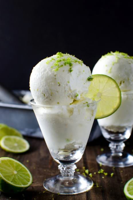 Salted Lime Sherbet - Margarita Ice Cream for the whole family (no alcohol)! So creamy, lightly salted, taste bud bursting tanginess and the perfect amount of sweetness! Perfect for Summer :) REPIN for later! CLICK to get the recipe! @TheFlavorBender