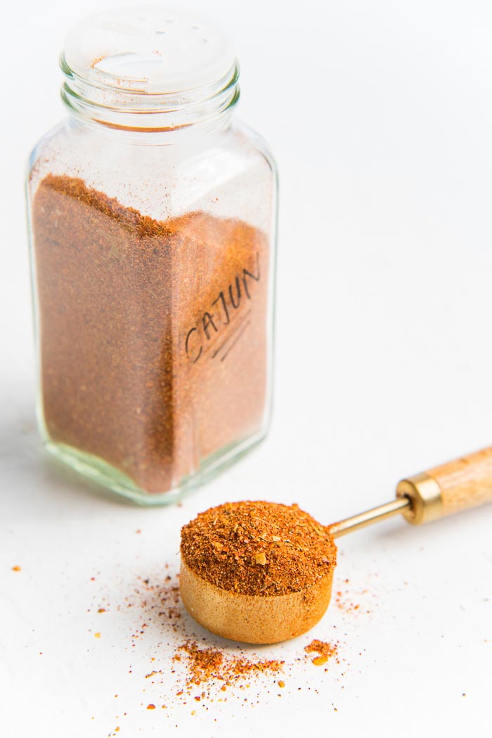 An easy and simple Cajun seasoning recipe that can be made in minutes with spices you can already find in your pantry. Smokey, spicy, and herby, it will make all your Cajun dishes taste even better!