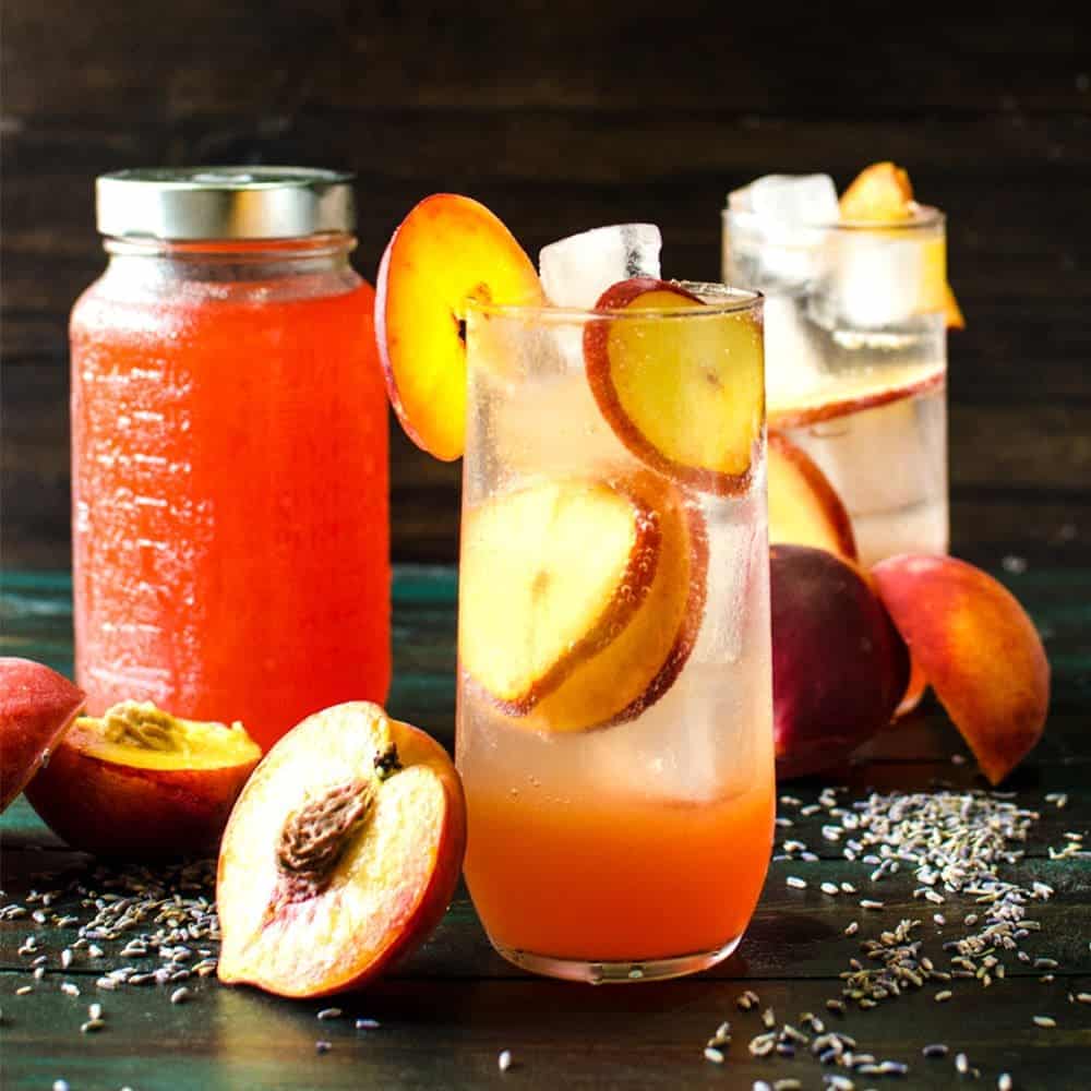 Lavender Peach Shrub Syrup