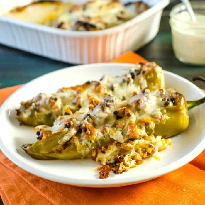 Spiced Pork Stuffed Hatch Chile - Spicy, smoky, a little sweet, a lot succulent. Incredibly delicious and super easy to make! Great way to use up hatch chiles, and if you don't have access to those, simply substitute with anaheim, poblano or even green bell peppers. This is comfort food with some amazing Mexican flavors that your whole family will love!
