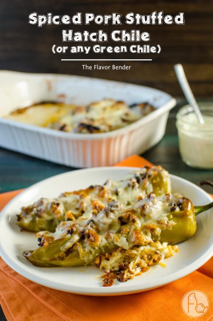  Spiced Pork Stuffed Hatch Chile - Spicy, smoky, a little sweet, a lot succulent. Incredibly delicious and super easy to make! Great way to use up hatch chiles, and if you don't have access to those, simply substitute with anaheim, poblano or even green bell peppers. This is comfort food with some amazing Mexican flavors that your whole family will love!