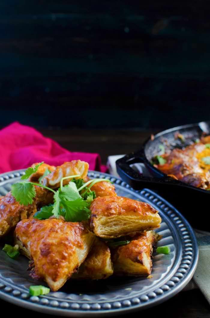 Cheesy Mexican Meatball Skillet - An easy, flavor-packed one skillet meal that doubles up as a weeknight dinner that your whole family will love, or a great crowd-pleasing dish for game day or a party! Tender, spiced beef meatballs simmered in a delicious Picante Sauce and topped with gooey, melty cheese.