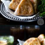 Curried Beef Roti - Now you can make snack sized Beef Stuffed Godhamba roti, a popular Sri Lankan snack, right at home. Spiced ground beef, wrapped in a thin soft roti and the perfect appetizer or party snack!