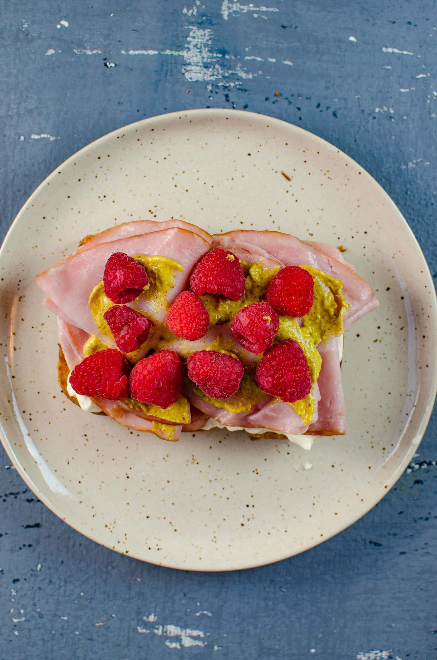 Ham and Egg Sandwich  with Raspberries  - 28