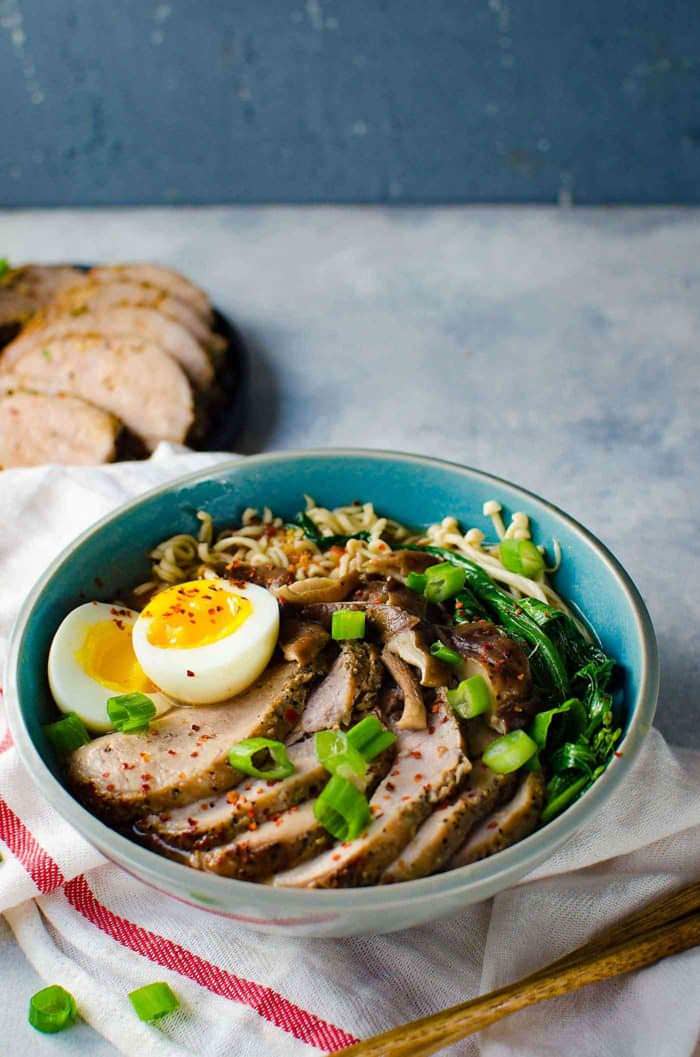 Easy Pork Ramen - Marinated meat makes the meal easier to put together