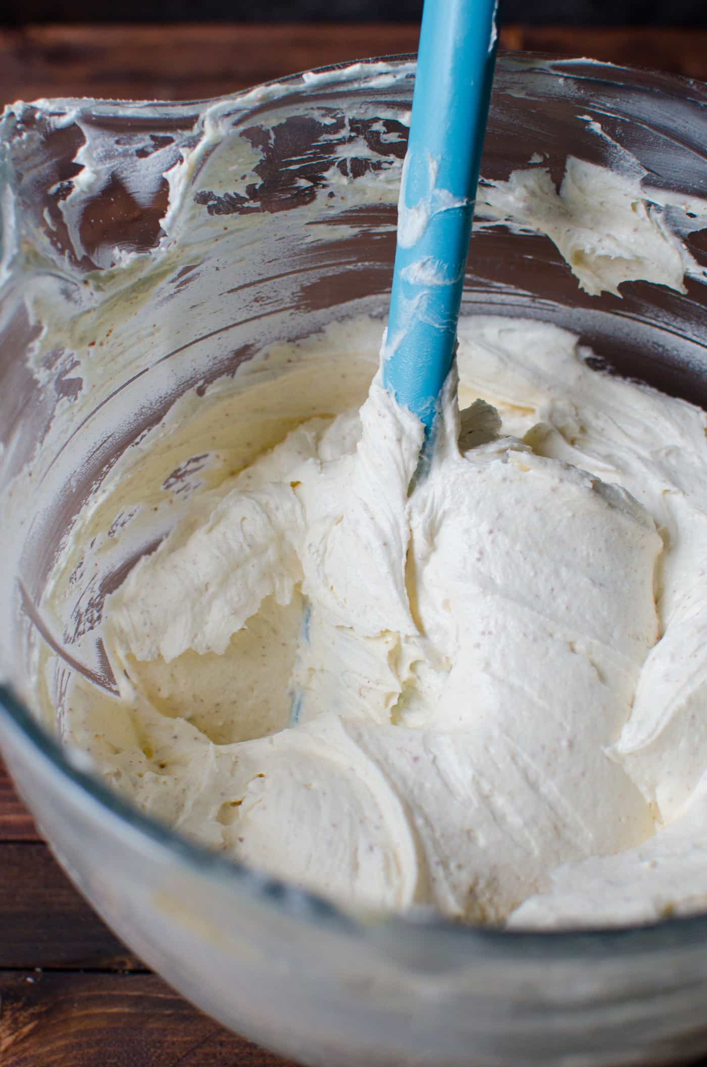 Brown Butter Maple frosting - Soft and fluffy frosting and you can see the caramelized milk solids from the brown butter in the frosting too.