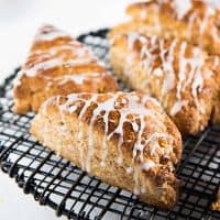 Orange Whole Wheat Scones -Nutty, fragrant and delicious with a soft and tender crumb. Flavored with orange zest, orange blossom water and honey and perfect for breakfast. 