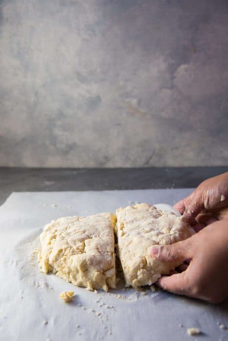 Classic Cream Scones - To create the layers, place halves on top of each other.