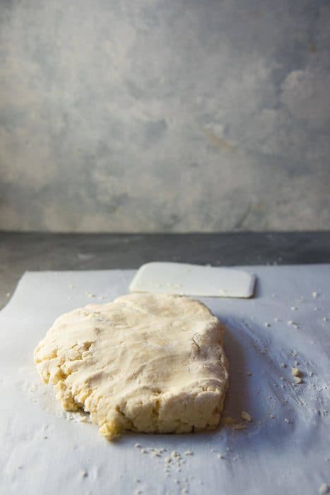 Classic Cream Scones - To create the layers, place halves on top of each other., and gently flatten out.