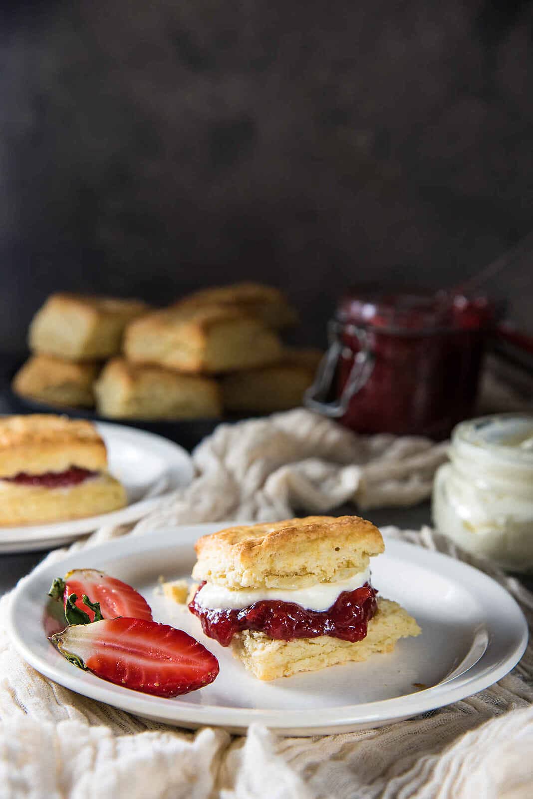 The Best Classic Cream Scones recipe - Step by step recipe with tips on how to make perfect flaky, buttery cream scones, that are so addictive! Easy to make and delicious.