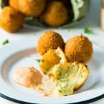 Crispy Cheese Jalapeno Bacon Bites - These creamy, crunchy, flavorful fried cheese balls are perfect for game day snacking or as any party appetizer! Like Bacon Jalapeno Poppers, but even better!