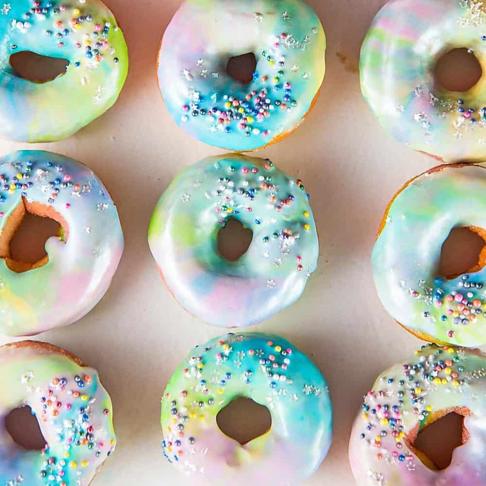 Mini Unicorn Rainbow Donuts (Mini Rainbow Donuts with Unicorn Glaze) - The  Flavor Bender