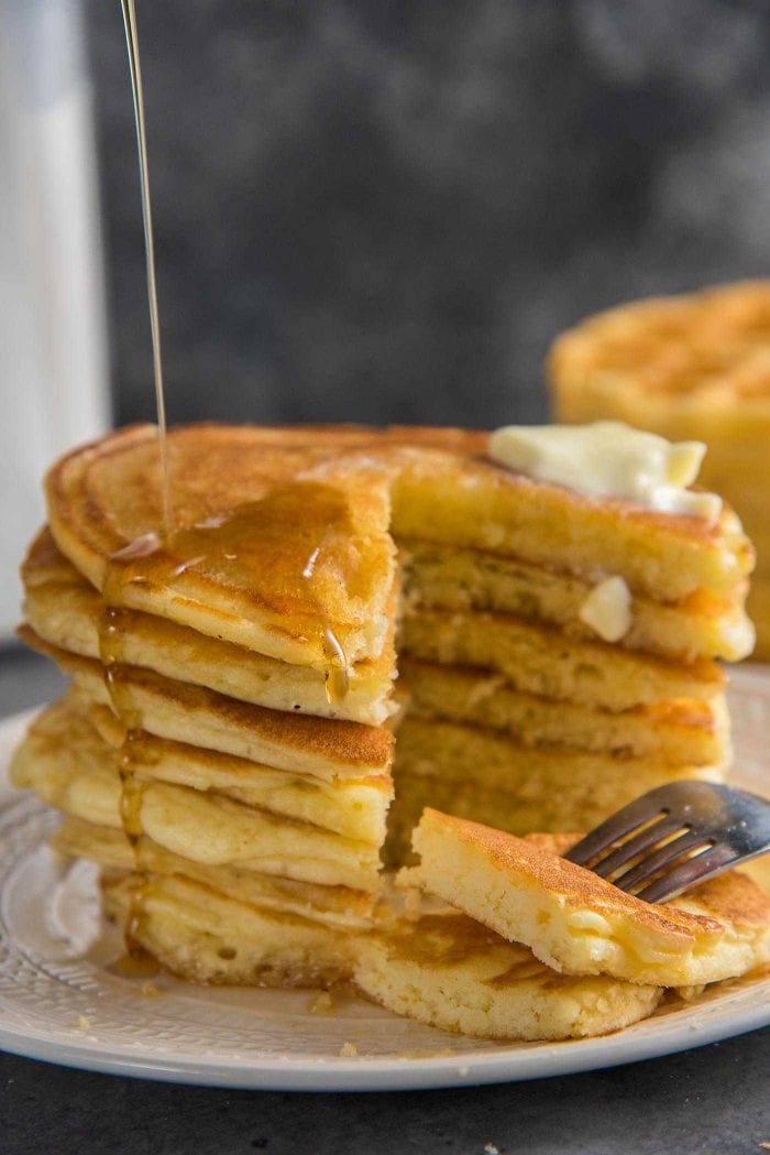 Homemade Pancake Mix / Waffle Mix - The best pancake or waffle mix from scratch that makes fluffy, light pancakes or crispy, light waffles! Far better than store-bought instant pancake mixes. Fluffy and light pancakes or crispy waffles.