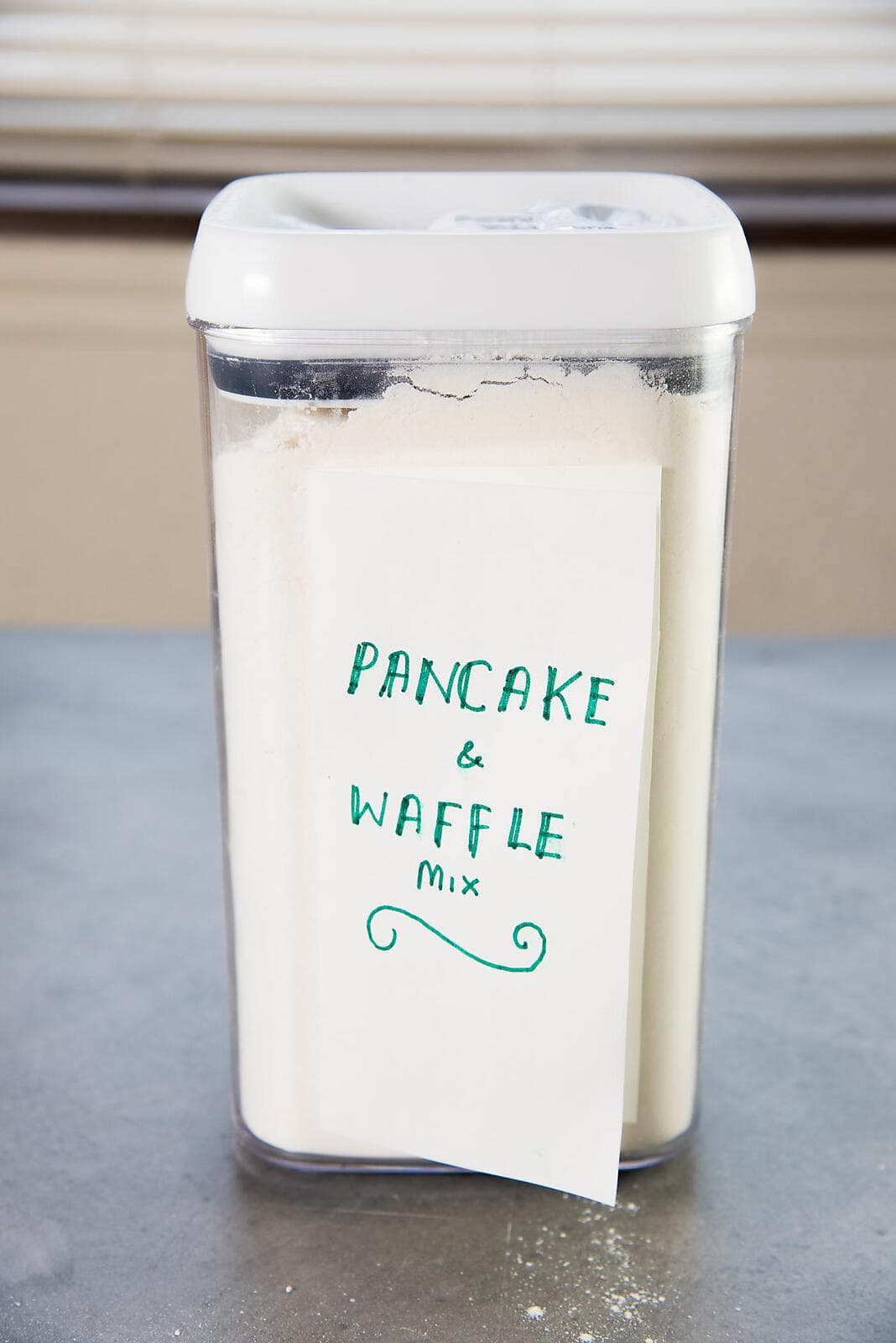 Homemade Pancake Mix / Waffle Mix - The best pancake or waffle mix from scratch that makes fluffy, light pancakes or crispy, light waffles! Far better than store-bought instant pancake mixes. Easy and fool proof, you can have pancakes any day!