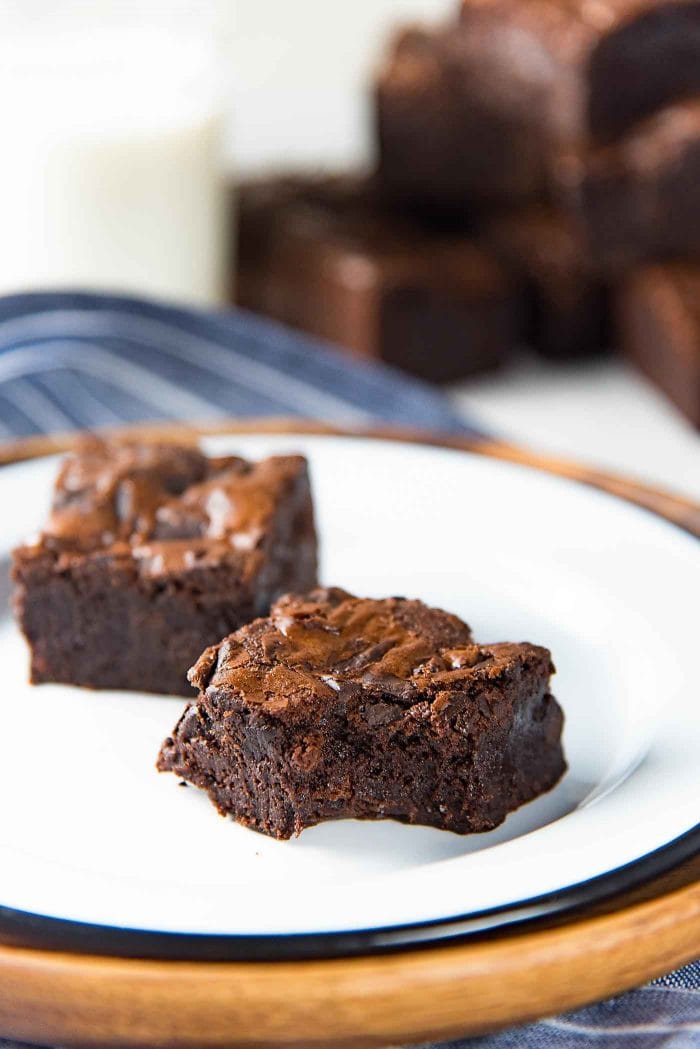 The Best Fudgy Chocolate Brownies - These fudgy brownies are made with cocoa powder with chunks of real chocolate in the brownies. With detailed tips on how to make perfect fudgy cocoa brownies.