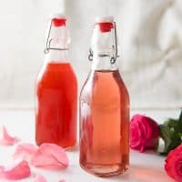 Rose Syrup for cocktails and other drinks, like Falooda (Rose syrup milk shake). Vanilla Rose syrup made with rose water, perfect for drinks and other desserts. 