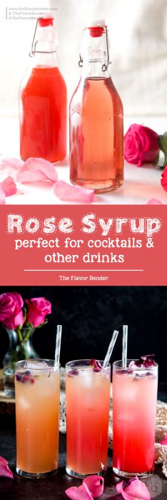 how to make rose syrup (falooda syrup) for cocktails and drinks