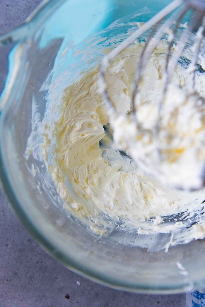 Creamy Chocolate Buttercream Frosting - Whisk the cool butter with the cold cream until light and fluffy. This is the first step of an exceptional buttercream.