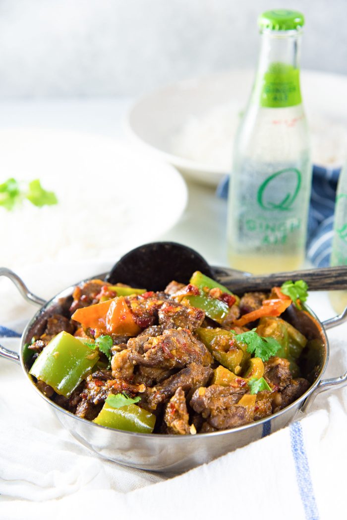 Sri Lankan Devilled Beef - A delicious spicy dry beef curry that combines Sri Lankan and chinese cuisine with devilishly flavorful results! Can be made with chicken, pork, lamb or mutton as well. 