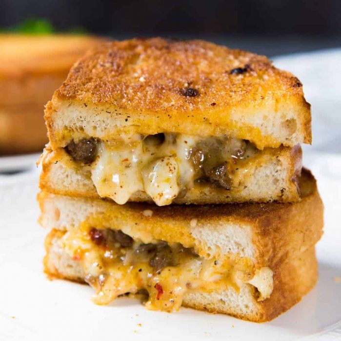 Curried Beef Grilled Cheese Sandwich - A combination of comforting curry flavors with creamy, gooey cheese! This is one epic grilled cheese sandwich!