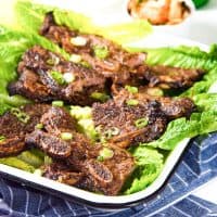 LA Galbi (Korean BBQ Short Ribs) - Sweet and savory, tender and delicious grilled beef short ribs. A Korean favorite that your family will love! Perfect for BBQs, or regular family dinners.
