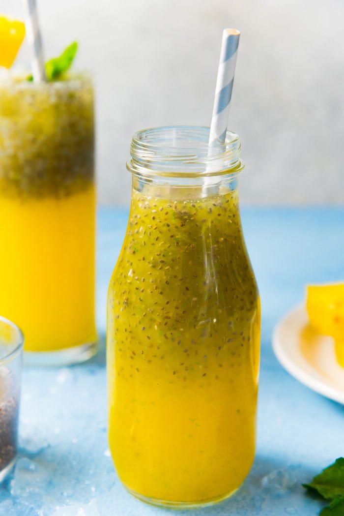 Vanilla Pineapple Chia Fresca - Serve the drink in mini bottles for a portable option for picnics. 