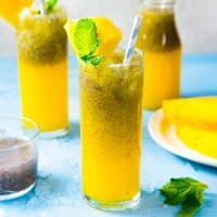 Vanilla Pineapple Chia Fresca - a fruity, refreshing, and surprisingly filling drink with the added nutritional value of chia seeds!